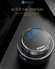 Автомобильный FM ФМ модулятор, Bluetooth трансмиттер, вольтметр, USB зарядка QC 3.0, Terra GC16 - изображение 3
