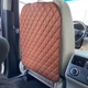 Накидка на спинку переднього сидіння, Коричнева екошкіра з 2-ой коричневою ниткою (заокруглена, без кармана) - изображение 3