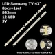 LED підсвітка Samsung TV 43" 12-led 3V 843mm V6DU-430DCA-R2 V6DU-430DCB-R2 8pcs=1set - изображение 1