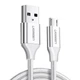 Кабель для зарядки телефона/ смартфона UGREEN US290 USB - Micro USB 1 м Белый/ Серебристый (6616991) - изображение 1