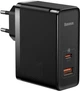 Ładowarka sieciowa Baseus GaN5 Pro Fast Charger C+U 100W EU (Z kablem Type-C do Type-C 100W 20V/5A 1m) Czarna (CCGP090201) - obraz 1