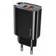 Мережевий зарядний пристрій Usams US-CC121 T35 QC3.0 + PD3.0 20W Чорний - зображення 1