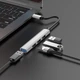 USB-хаб адаптер Hoco HB26 Type-C 4в1 (док станция, Type-, 3 USB3.0 + USB2.0, переходник, для макбука и другой техники) - Серый - изображение 3