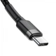 Кабель Baseus Cafule Type-C PD60W 100 см (CATKLF-GG1) Black-gray - изображение 3