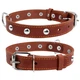 Ошейник "CoLLaR" одинарный с украшениями (ширина 20мм, длина 32-40см) коричневый - изображение 1