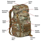 Рюкзак тактический Storm Cargo Камуфляж Multicam; 60л; 50х38х27см. MOLLE. Туристический рюкзак-баул. - изображение 4