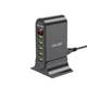 Мережевий зарядний пристрій 5xUSB зарядний пристрій для смартфонів 20W USLION US0148 Black - зображення 1