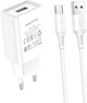 Мережевий зарядний пристрій Borofone BA68A Glacier single port charger set (Type-C) White (BA68ACW) - зображення 1