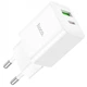 Мережевий зарядний пристрій (МЗП) Hoco N28 Founder 20W Type-C + USB (White) - изображение 1