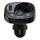 Автомобільний FM модулятор Baseus CCTM + зарядний пристрій в прикурювач Baseus CCTM (2USB, 2.4A, Bluetooth, LED дисплей) - Чорний - зображення 1