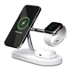 Док станція з бездротовою зарядкою Qi 5in1 Proda PD-W6 |5-15W, Watch/AirPods/Phone, підсвітка| white - зображення 1