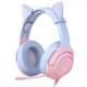 Игровые наушники Onikuma K9 USB 7.1 с микрофоном и LED RGB подсветкой кошачьи ушки проводные Pink-Blue - изображение 1