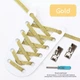 Плоские эластичные шнурки с металлическим замком для обуви FASTLACES T12-2 Gold - изображение 1