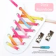 Плоские эластичные шнурки с металлическим замком для обуви FASTLACES T12-2 Pink Rainbow - изображение 1