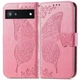 Чехол UniCase Butterfly Pattern для Google Pixel 6a - Pink - изображение 1