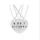 Кулон парный Best bitches dongsheng jewelry для троих подруг Серебристый - изображение 5