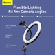 Кольцевая USB светодиодная LED лампа + настольная подставка Baseus Live Stream Holder-table Stand 24.5см черный (CRZB10-A01) - изображение 11