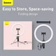 Кольцевая USB светодиодная LED лампа + настольная подставка Baseus Live Stream Holder-table Stand 24.5см черный (CRZB10-A01) - изображение 14