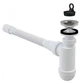 Сифон для кухонної мийки ALCA PLASTA41+A710 (8595580520571) d40 з гнучким з'єднанням - зображення 1