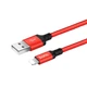 Кабель Hoco X14 USB to Lightning 2m чорно-червоний - зображення 1