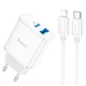 Сетевое зарядное (СЗУ) Устройство Hoco C105A Stage dual port PD20W+QC3.0 Type-C to Lightning Белый - изображение 1