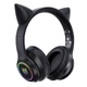 Беспроводные игровые наушники с кошачьими ушками Onikuma B90 с RGB подсветкой Bluetooth наушники для стриминга Черный - изображение 2