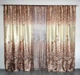 Шторы с цветами плотные атласные 150x270 cm (2 шт) с тюлем 400x270 cm (1 шт) ALBO Коричневые (SHТ-650-3) - изображение 3