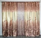 Шторы с цветами плотные атласные 150x270 cm (2 шт) с тюлем 400x270 cm (1 шт) ALBO Коричневые (SHТ-650-3) - изображение 4