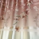 Шторы с цветами плотные атласные 150x270 cm (2 шт) с тюлем 400x270 cm (1 шт) ALBO Коричневые (SHТ-650-3) - изображение 9