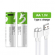 Аккумуляторы Smartools (пальчиковые) АA 2600Mwh 1.5V с зарядкой Type-C - блистер (2 шт) + кабель Type-C - изображение 1