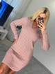 Fashions • Вязаное платье с вырезом Элизабет Fashions 44-48 пудра (204-нс) - изображение 1