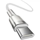 Кабель Baseus Cafule Metal USB-C to USB-C Data Cable 100W 1m White (CATJK-C02) - изображение 2