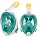 Полнолицевая панорамная маска для плавания FREE BREATH (S/M) M2068G Green с креплением для камеры - изображение 6