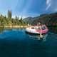 Надувне крісло з ручками River Run Intex 56824 (135 см., зі спинкою, зі сіткою на дні, з підсклянниками, серія Sports, рожевий) - зображення 6