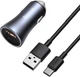 Автомобильное зарядное устройство Baseus Golden Contactor Pro Dual Quick Charger Car Charger USB + Type-C 40W + Кабель USB For Type-C 5A 1м Быстрая зарядка QC 3.0 Dark Gray - изображение 1