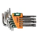 Ключи TORX 9шт T10-T50мм CrV (короткие с отвер) GRAD (4022275) - изображение 1