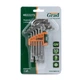 Ключи TORX 9шт T10-T50мм CrV (короткие с отвер) GRAD (4022275) - изображение 3