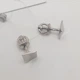 Серьги серебро 925° 1,75г. винтики квадраты родий (913-2079р) - изображение 3