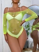 Сексуальный женский Боди со стразами Sexy One Size салатовый (5-3) - изображение 1