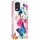 Чехол с рисунком Deexe Color Wallet для Nokia C22 - Two Butterflies - изображение 5