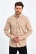 Рубашка джинсовая однотонная Trend Collection 18306-2 песочный (A.BEJ) S - изображение 7