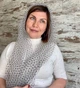 Легкий фатиновый шарф Горох 150*45 см серый - изображение 4