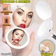 Кишенькове дзеркало з підсвіткою LED J-Mirror MakeUp D8 косметичне, подвійне, регулювання яскравості, USB Біле - зображення 1