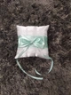 Свадебная подушечка для обручальных колец Wedding Styduo dekory с бирюзовым бантиком (4581) - изображение 1