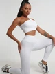 Женский костюм для фитнеса Whatiwear с утяжкой и эффектом Push Up (Пуш Ап) белый L (1356-white-L) - изображение 1