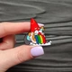 Значок, брошь, пин из металла на одежду, металлический значок "Гном с радугой Гравити Фолз. Gravity Falls" - изображение 1