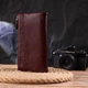Женский кошелек из натуральной зернистой кожи CANPELLINI бордового цвета для карт с монетницей (bg216fash36) - изображение 9