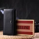 Класичний жіночий гаманець з натуральної шкіри CANPELLINI чорного кольору для карт з монетницею (bg216fash57) - зображення 10