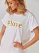 T-shirt damski luźny KOLORLI Love One Size Biały (5903738175000) - obraz 6