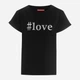 T-shirt damski luźny KOLORLI Love 36 Czarny (5903738175024) - obraz 7